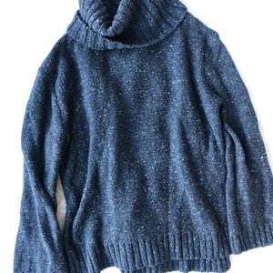(Madewell) Blue & White Speck Turtleneck
